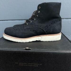 Frye Arkansas Leather Wingtip Wedge Boots